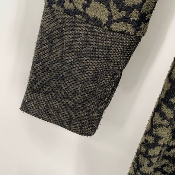 Kavu Deva Long Sleeve Knit Casual Thumb Hole Athleisure MIDI Dress Black / Green - Picture 9 of 15